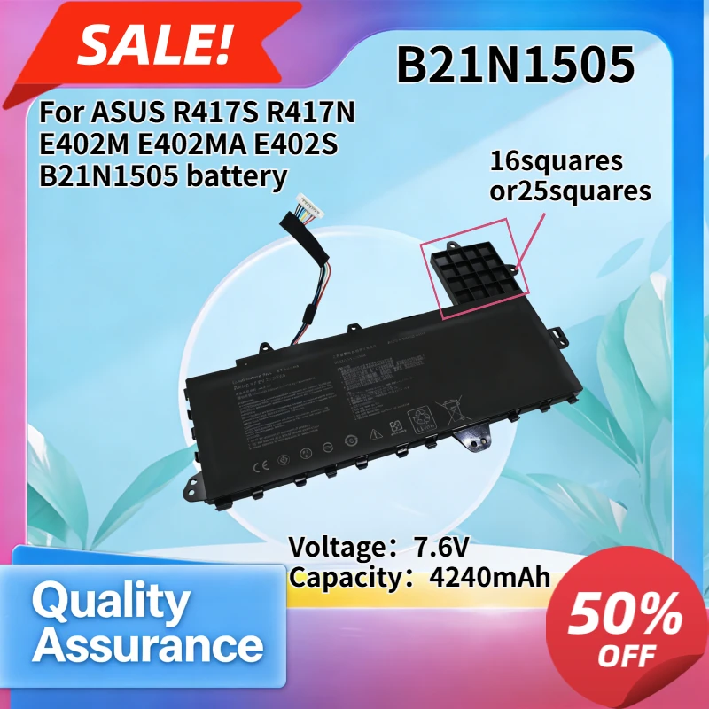 

High quality 4240mAh Compatible with ASUS R417S R417N E402M E402MA E402S B21N1505 battery
