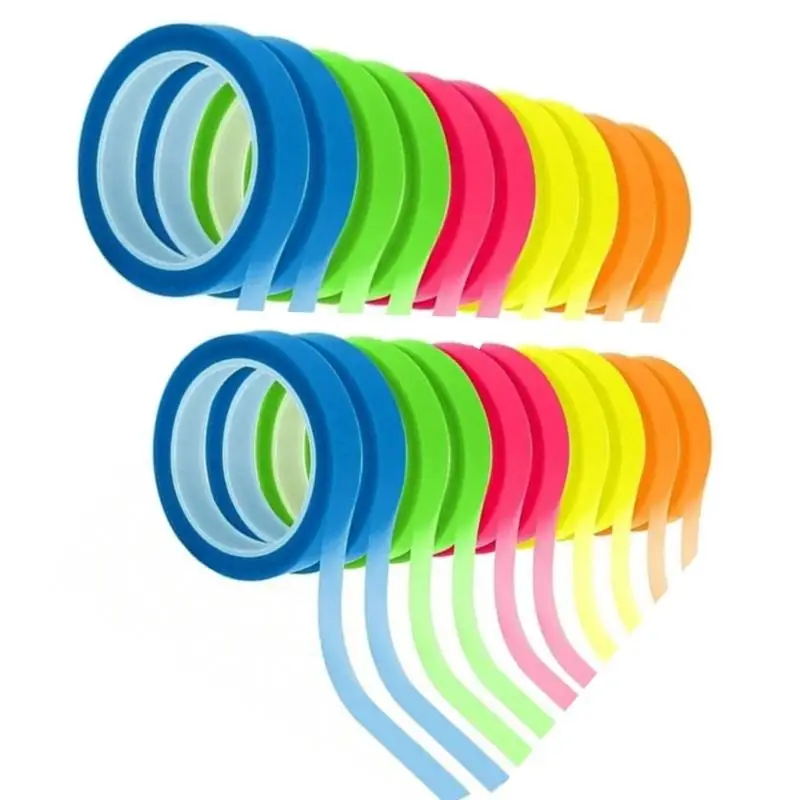 31BA Haftnotizband, selbstklebendes Markierungsband, fluoreszierendes Farbklebeband zum Markieren – Detail 7