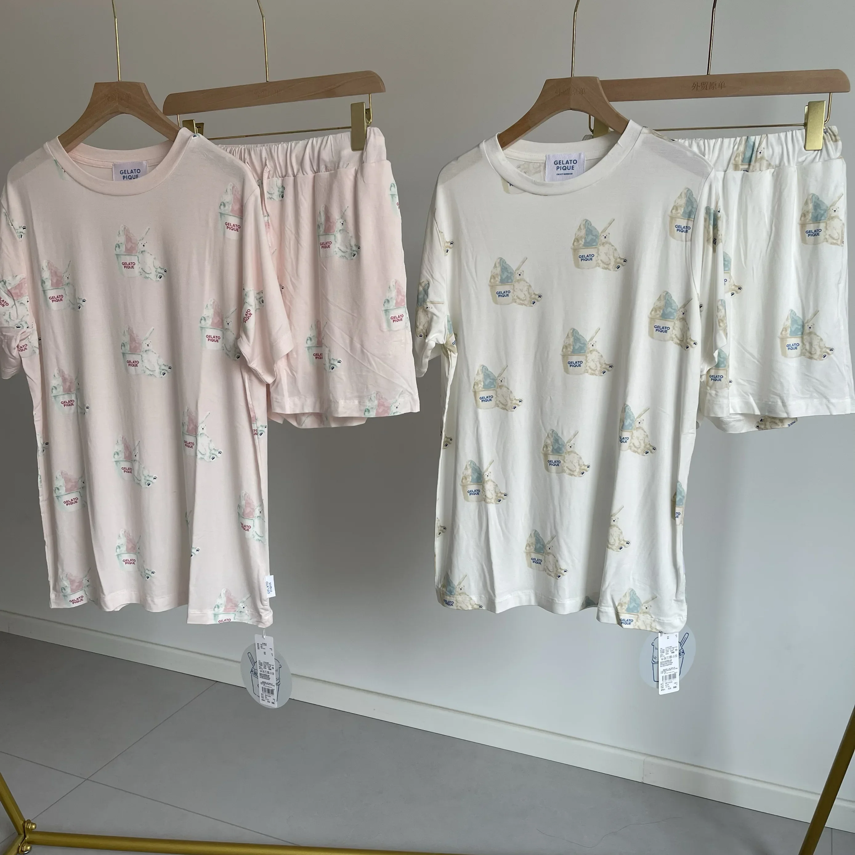 Room Wear Ladies Pajamas Summer Shorts Set Cotton Sleepwear Kawaii Clothes