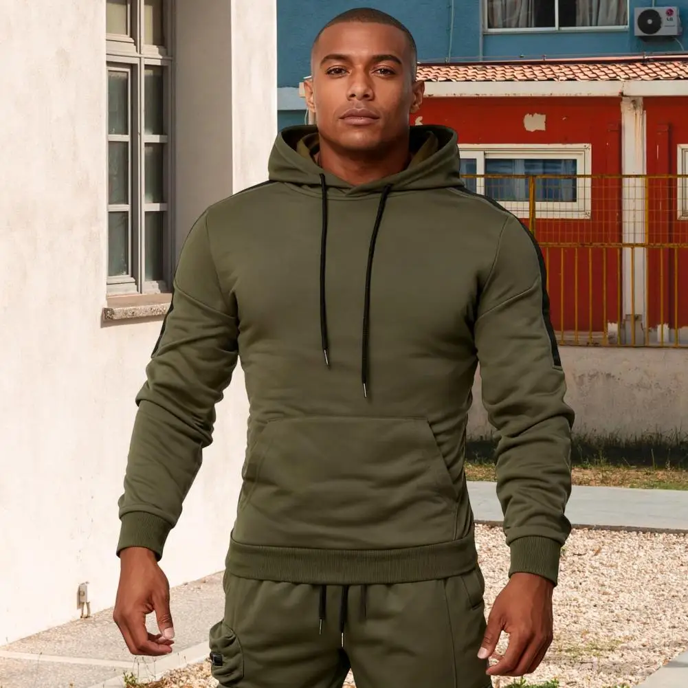 

Men's Autumn Winter Solid Color Hoodie pants Two-piece Set Casual Sports Set Men's Sweatshirt Sweatpants Tracksuit Sportswear