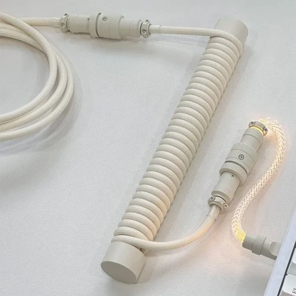 Unknown Error Custom Three Segment Mechanical Keyboard Cable RGB Luminous Gamer Keyboard Cable Data Line Laptop Accessories Gift