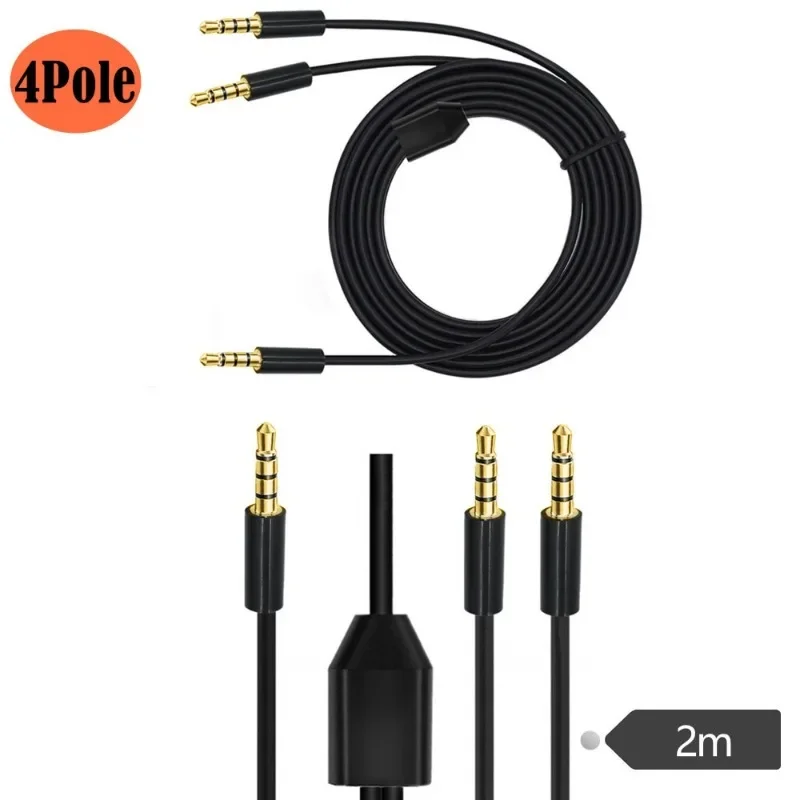 

One Point Two 3.5mm 4 Sections Male To 4 Level Male Audio Cable Aux Car Computer Earphone Cable 2 Meters