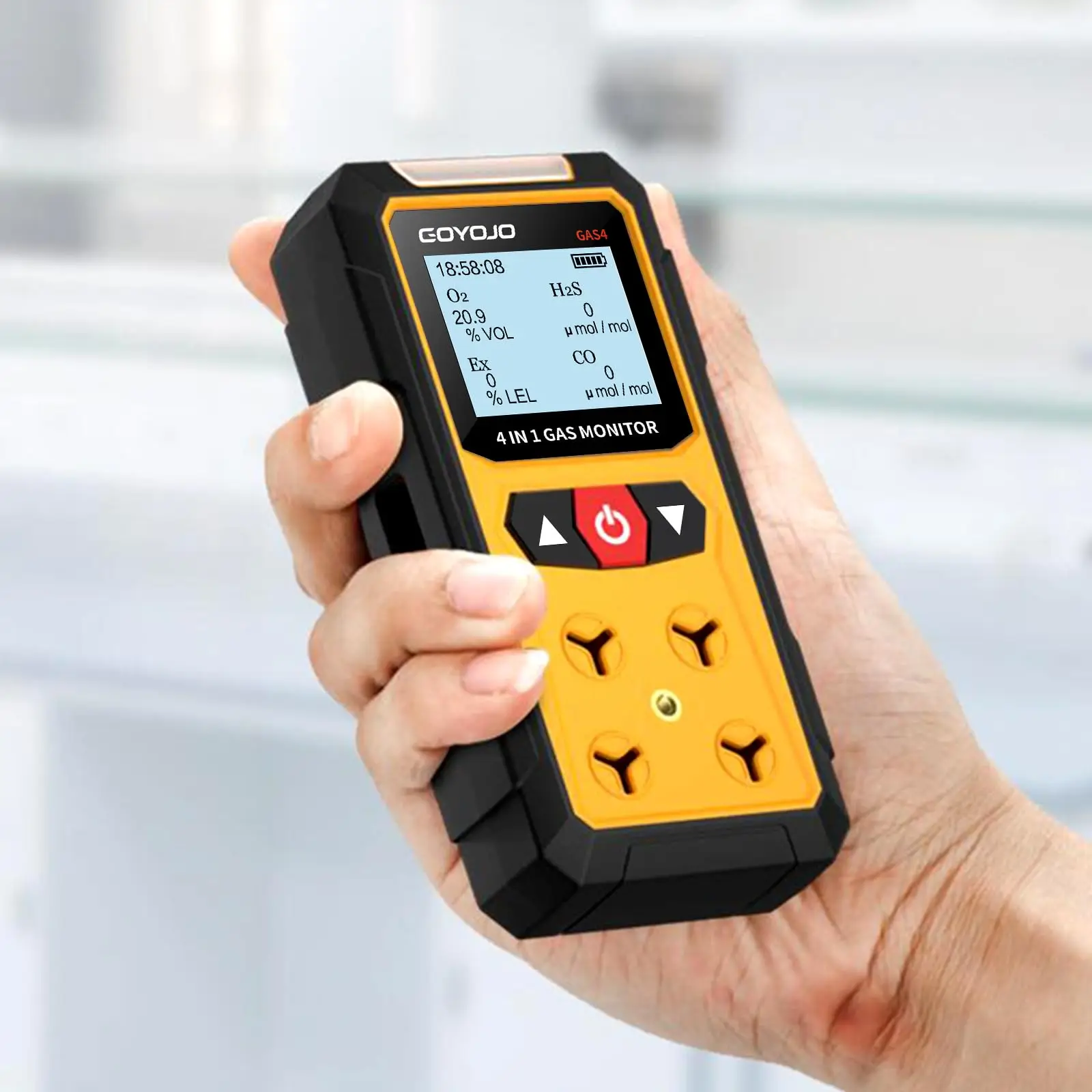 Gas Leak Detector 4-in-1 (H2S, EX, O2, CO) - Reliable Home and Workplace Safety Monitor with Precise Detection