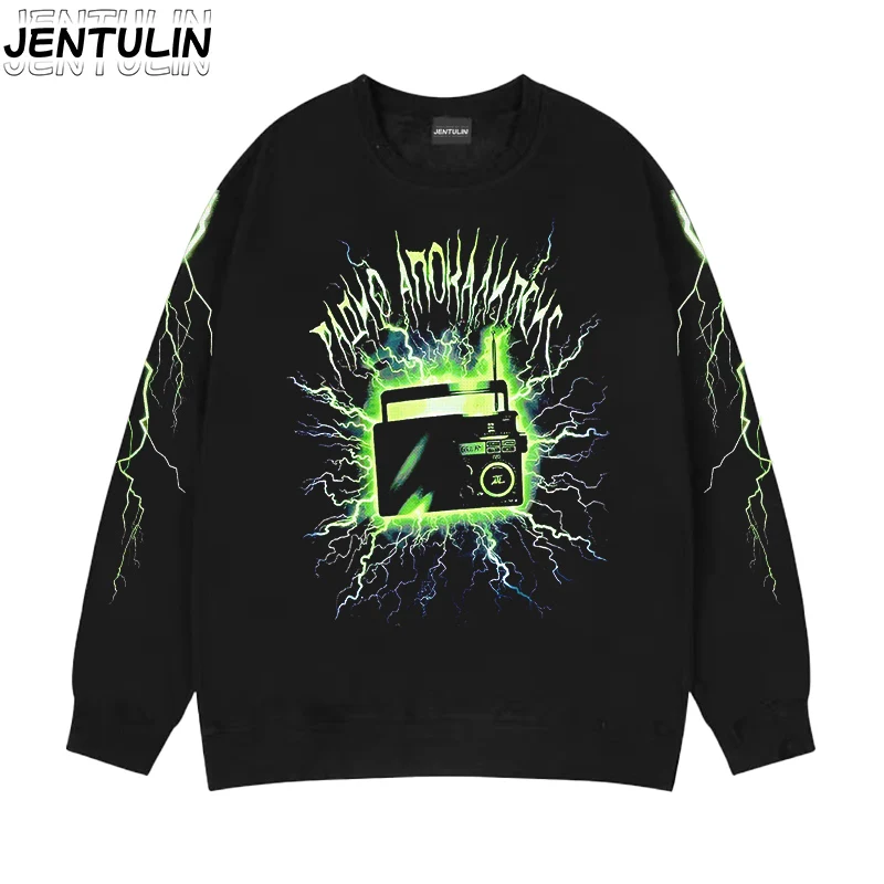 

Новая мода Y2K черная спортивная толстовка с капюшоном в стиле Харадзюку графический свитер для мужчин и женщин винтажная классическая уличная одежда в стиле хип-хоп свободные толстовки