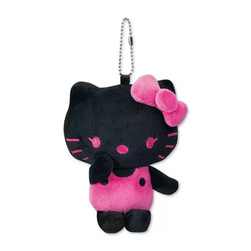 Sanrio Black Skin Hello Kitty Plush Toys Kawaii Cartoon Backpack Decoration Keychain Decoration Doll Girl Birthday Creative Gift