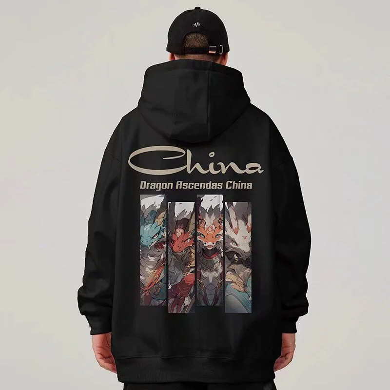 

Dragon Ascendas China Graphic Sweatshirts Hombre Hip Hop Fashion Hoodies Oversize Y2K Streetwear Fleece Hoody Printed Clothes