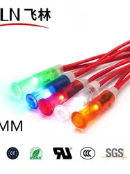 FILN Plastic 6mm 12v 110v 24v 220v Signal Lamp High Quality Indicator Light with Wire