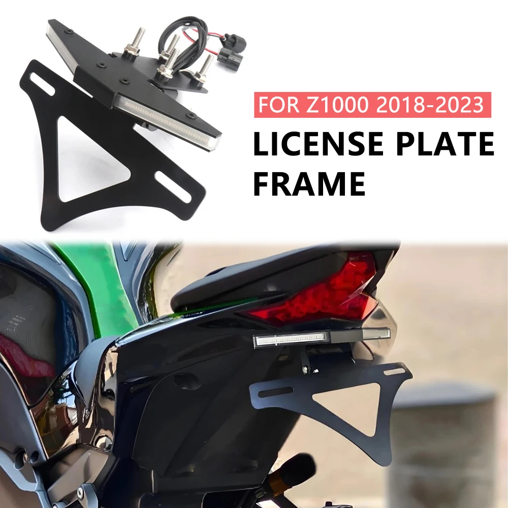 

Motorcycle Accessories CNC Tail Tidy Fender Rear Tail Bracket License Plate Holder with LED For KAWASAKI Z 1000 z1000 2018-2023