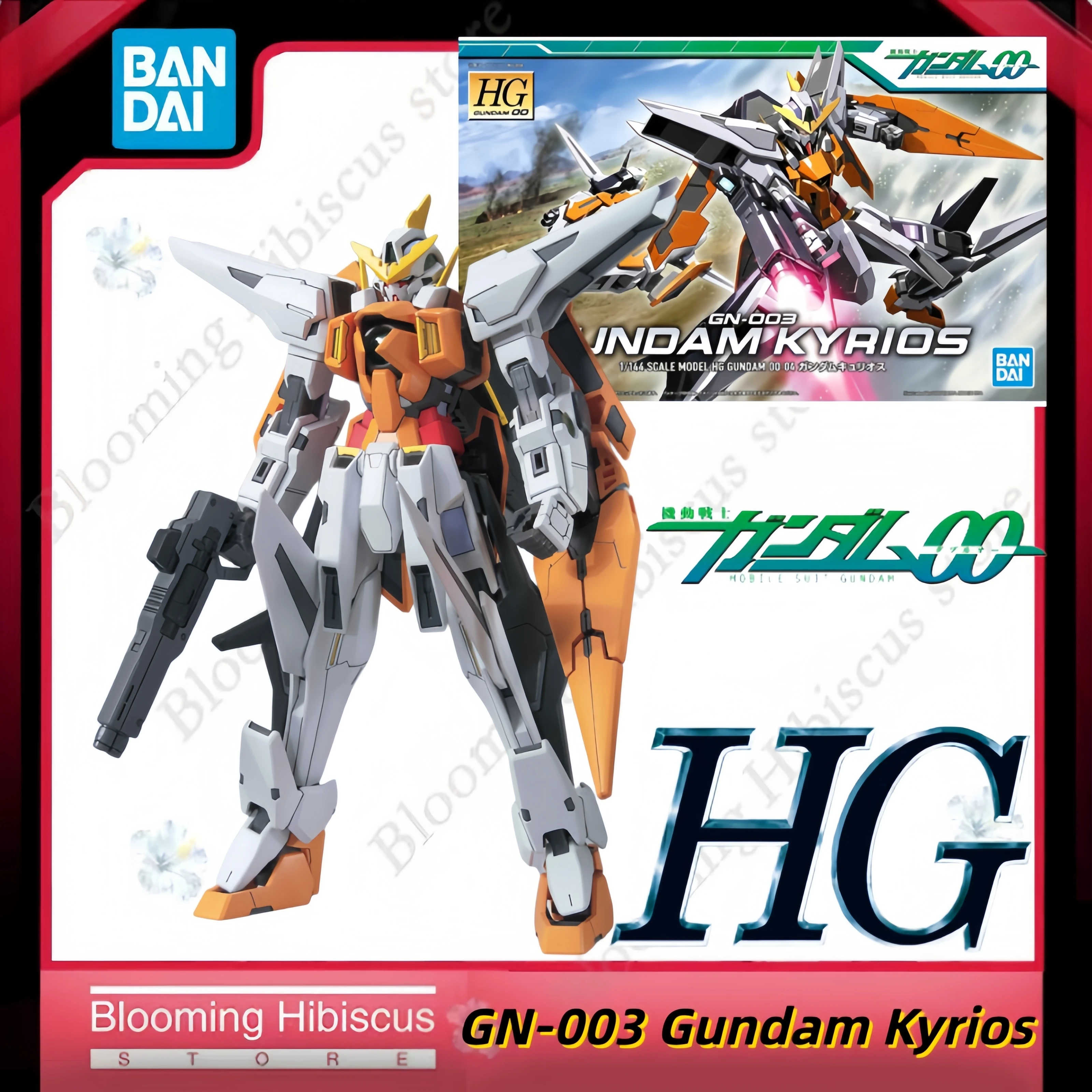Authentic Bandai Transforming Gunpla HG 1/144 GN-003 Gundam Kyrios Mobile Suit Gundam 00 Assembly Model Kit Action Figure Toy