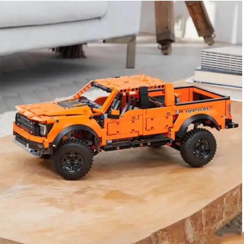 MINISO 1379 قطعة ديزني فورد رابتورز F-150 شاحنة صغيرة سيارة سباق MOC 42126 نموذج سيارة الطوب لعب للأطفال هدايا
