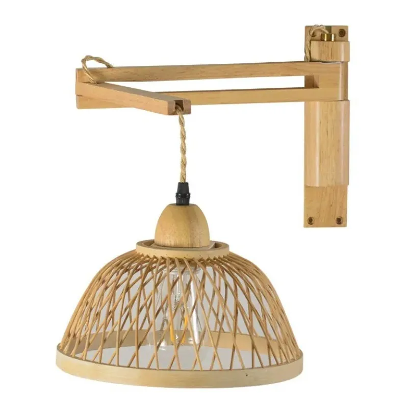 

Retro Solid wood Wall lamp bedside Nordic retractable villa staircase living dining room wall light luminaria decoration lamp