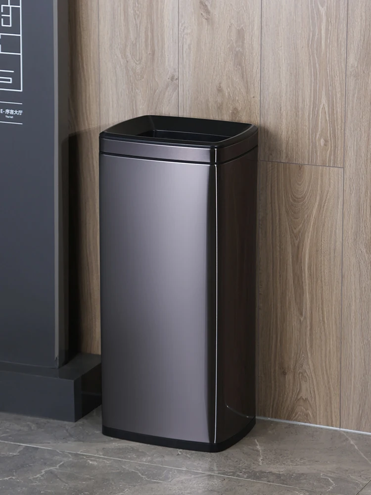 20 liters 30 liters commercial trash can, increased capacity, heightened square without lid, direct cast stainless steel hotel b