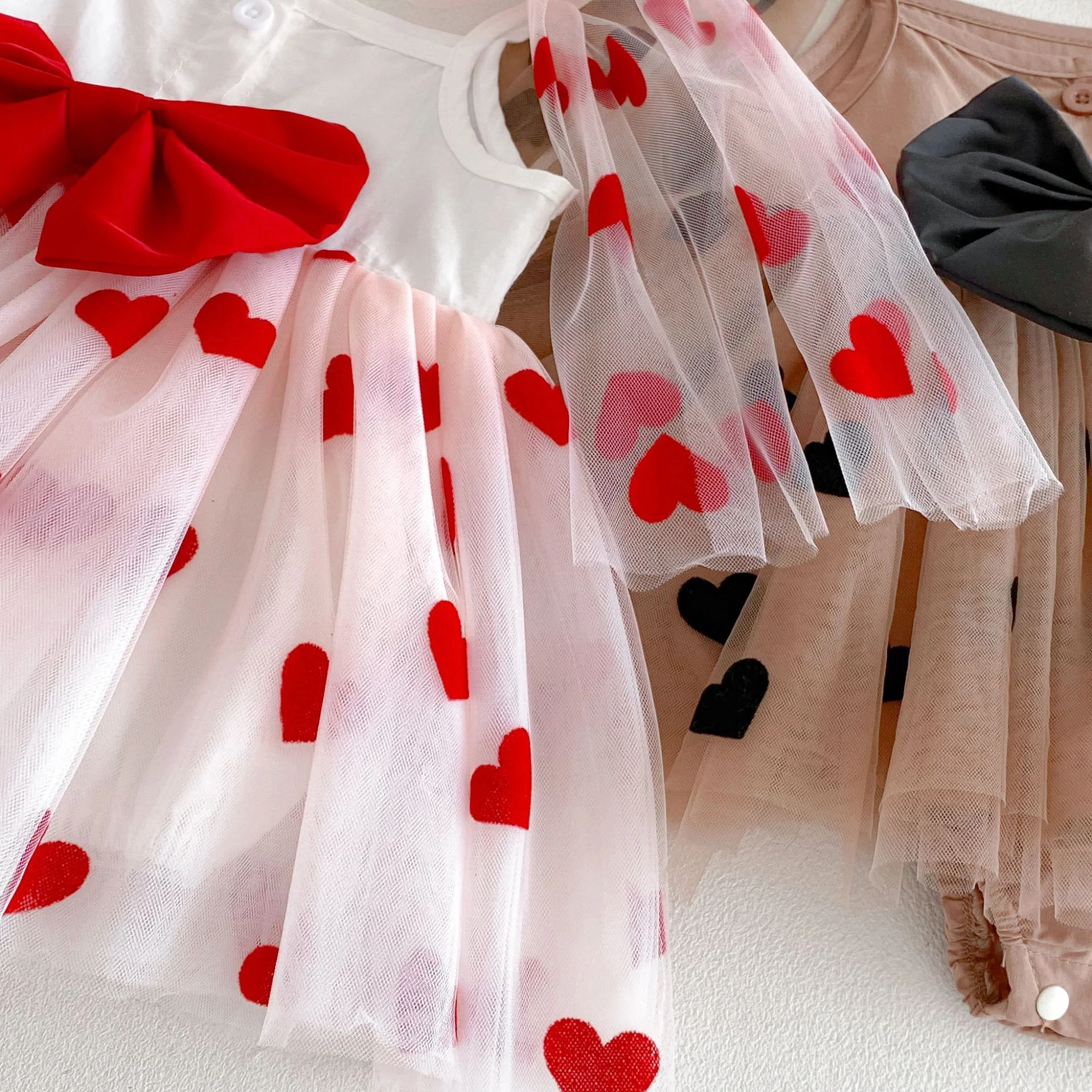 Sommerkleid für Babys von 0-2 Jahren, Neues Neugeborenen-Jubiläums-Geburtstags-Party-Mädchen-Prinzessinnenkleid, Ärmelloses Netz-Stramplerkleid – Detail 5