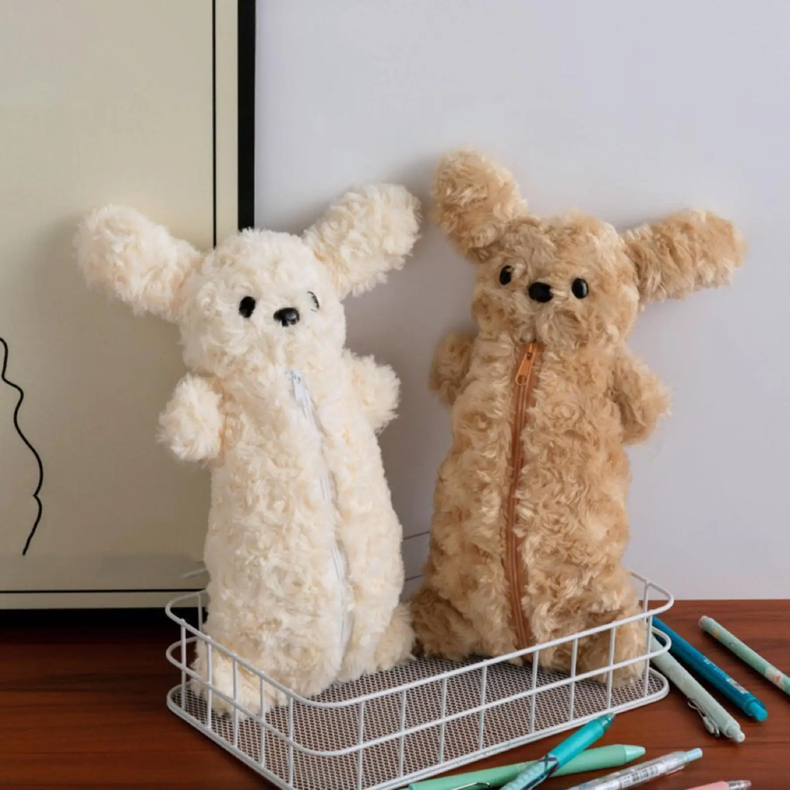 Pencil Case Large Capacity 3D Cartoon Plush Pouch Lightweight Durable for Kids Girls Boys Students School Classroom Home Travel