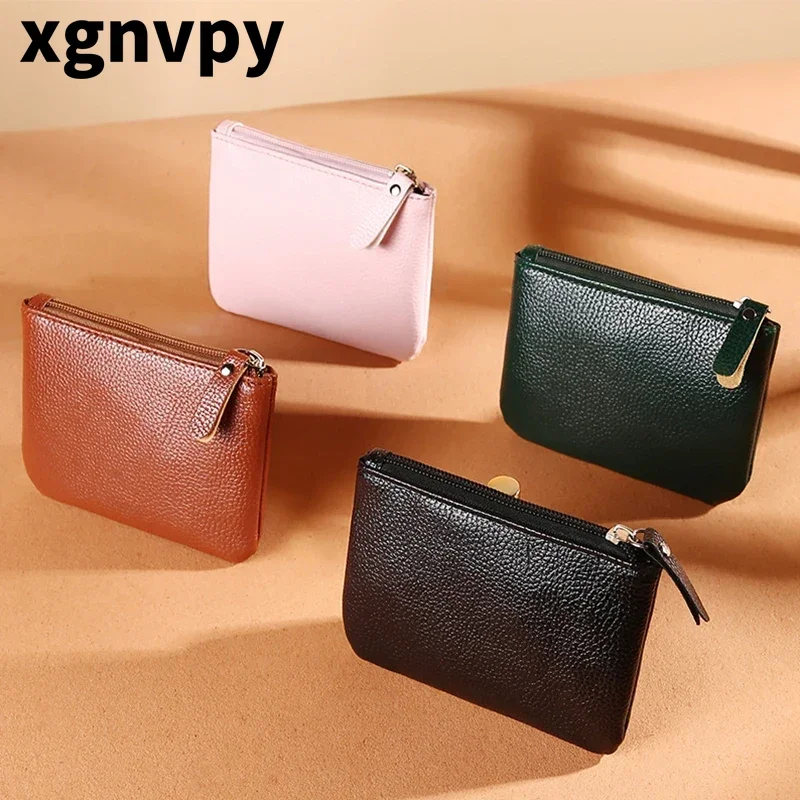 Xgnvpy New Mini Wallet Luxury Brand Designer Women Coin Purse Red Black Female PU Leather Small Hand Bag Cash Pouch Card Holder