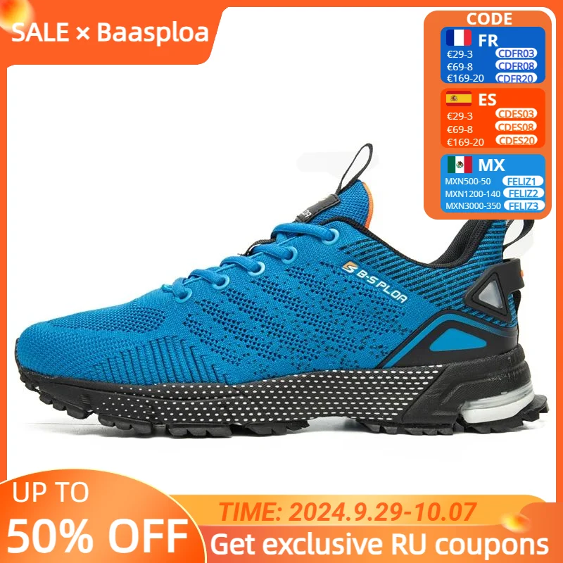 Baasploa Men Running Shoes Lightweight Sport Shoes for Men Mesh Breathable Casual Sneakers Non-Slip Outdoor New Arrival
