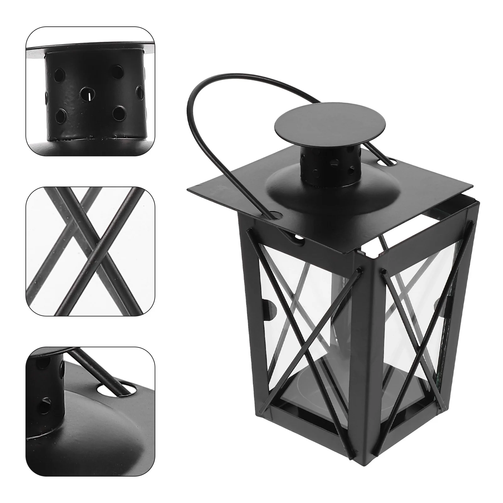 

Retro Iron Lantern Decorative Hanging Holder for Wedding Party Birthday Home Tabletop