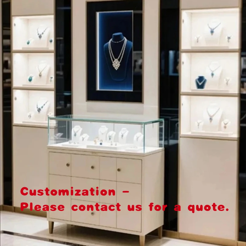 custom.Custom Size Wood Jewelry Display Cabinet with Glass Front Jewelry Shop