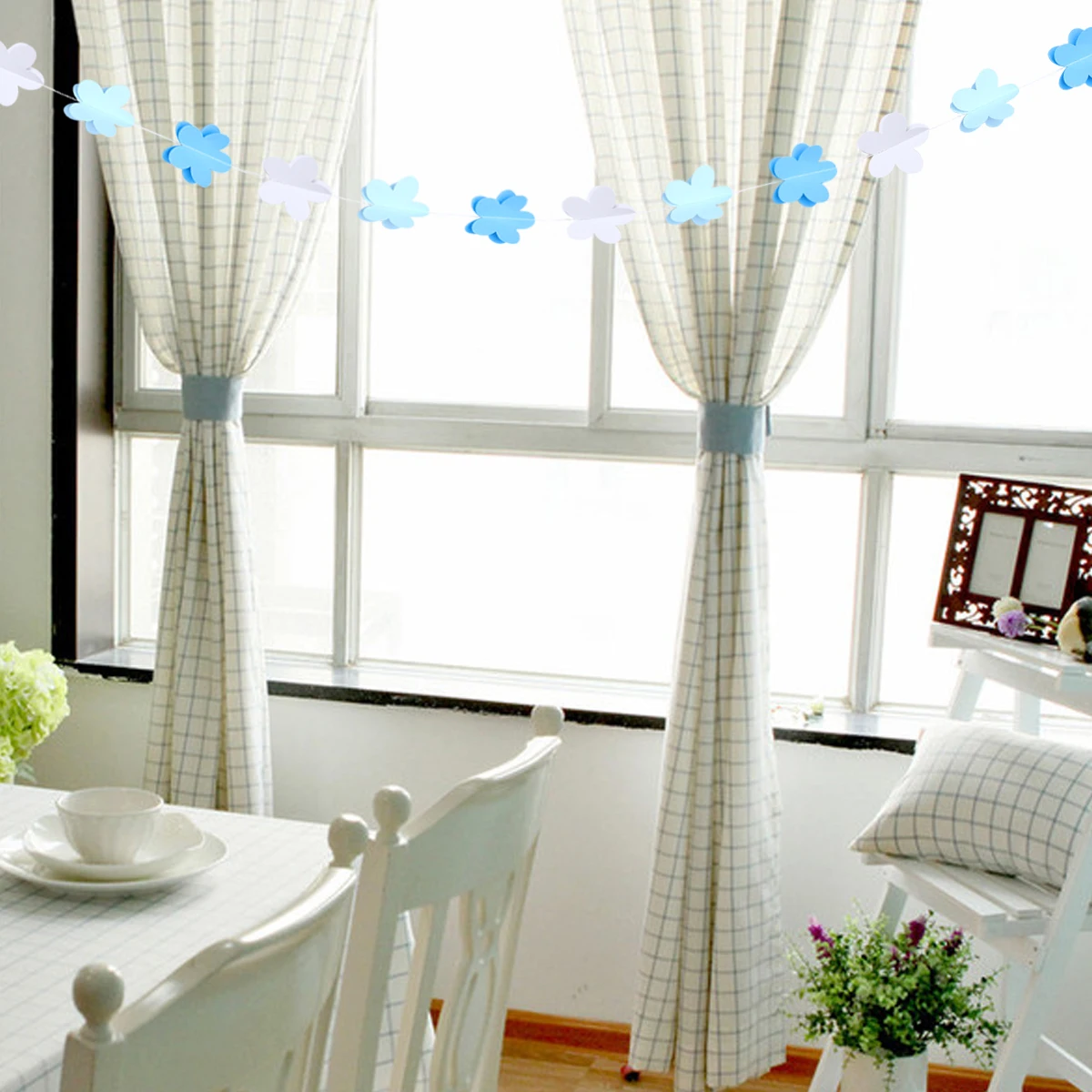 

2M Paper Garland Flower Shape Decorations Elegant Heart Shaped Festive Party Supplies Event DIY Craft Home Wedding Birthday Baby