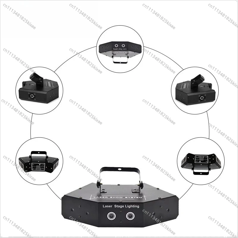 For Voice-activated Six-eye Fan Pattern Laser Light Scanning Laser Light Nightclub Ballroom Light Multifunctional