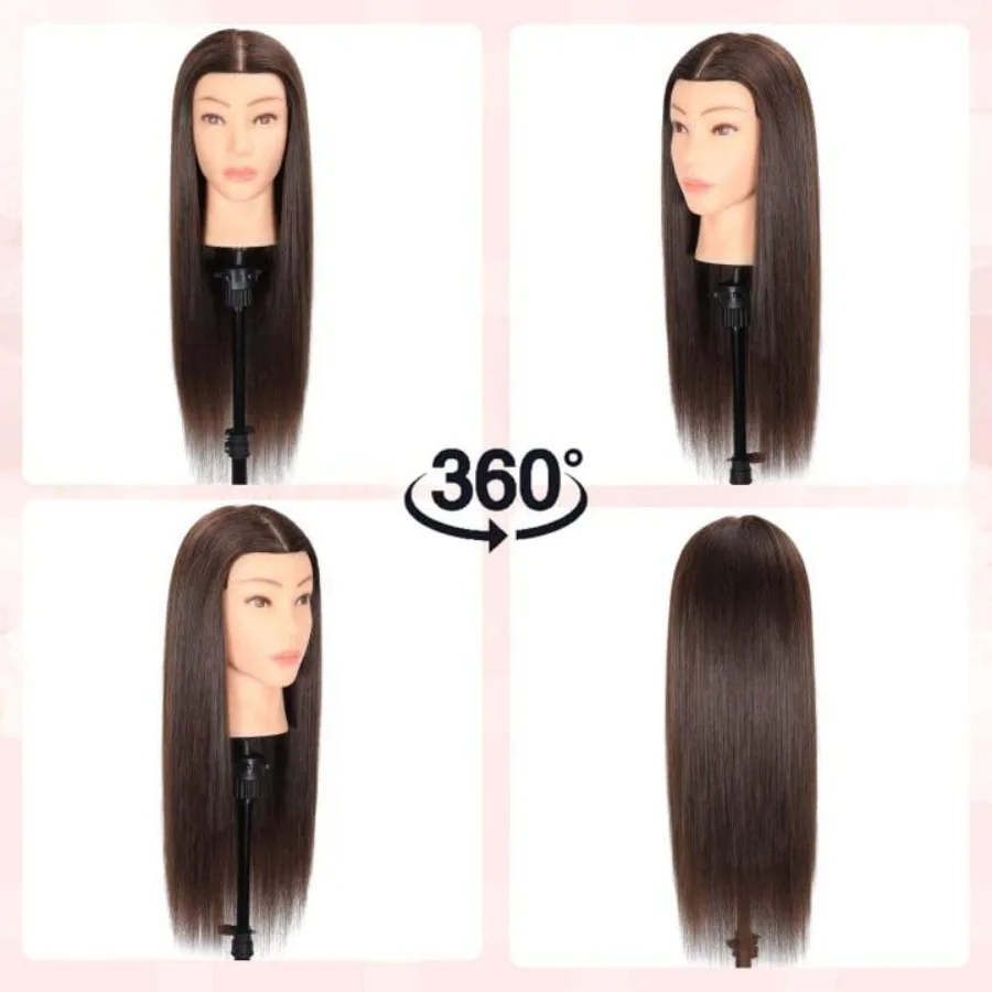 رأس عارضة أزياء مع 80 شعر بشري حقيقي لممارسة التجميل الاحترافية في تطبيقات تصفيف الشعر والقطع