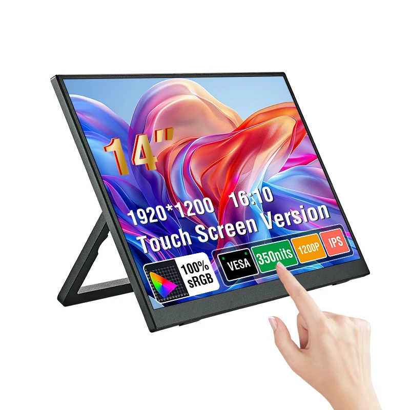 14 Inch Touch Screen Portable Monitor 100%sRGB 400cd/m2 Gaming Computer Expand Display For XBox PS4/ 5 Switch Loptop