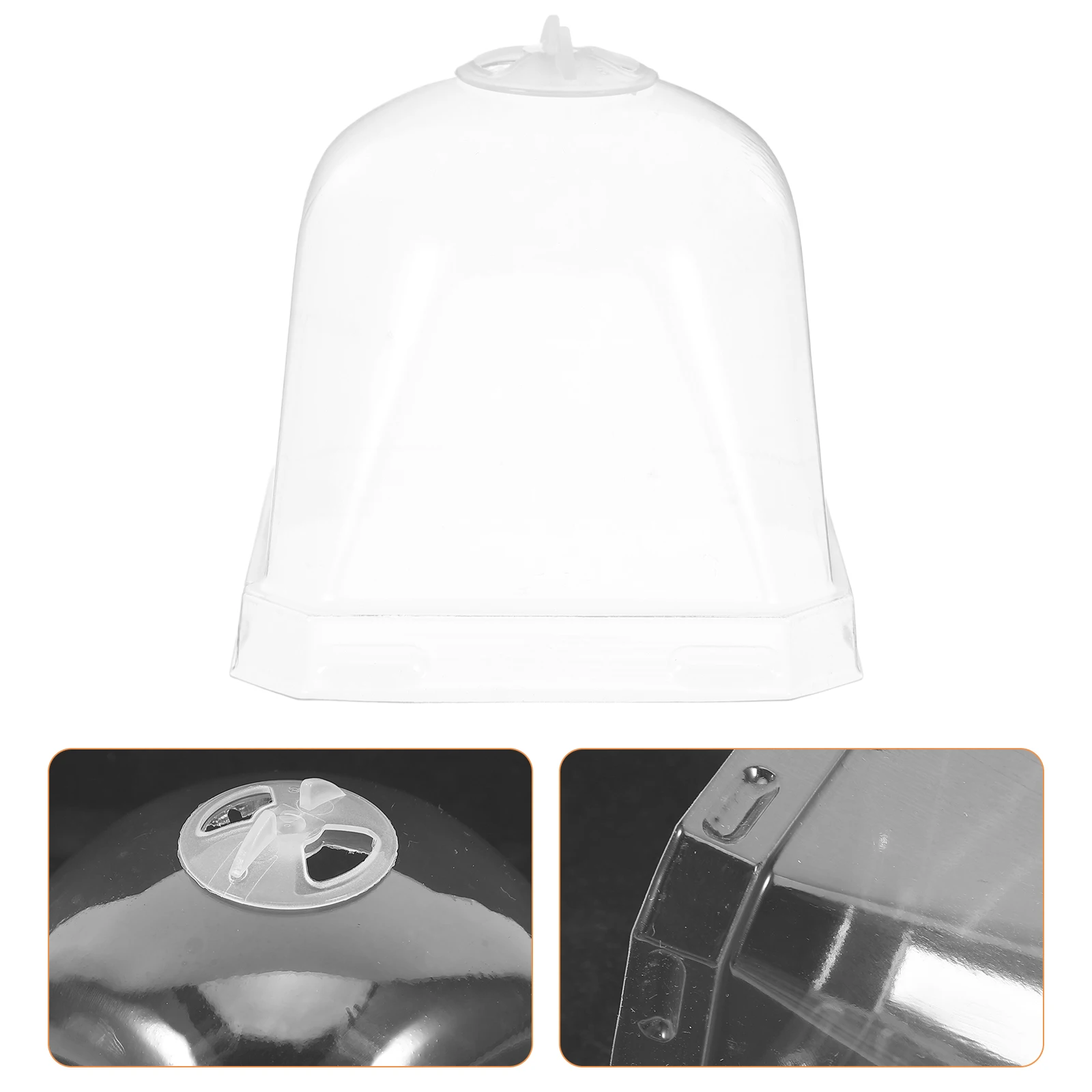 

10 Pcs Square Flowerpot Cloche Dome Plastic Clear Garden Bell for Plants Cover Protector Outdoor Frost