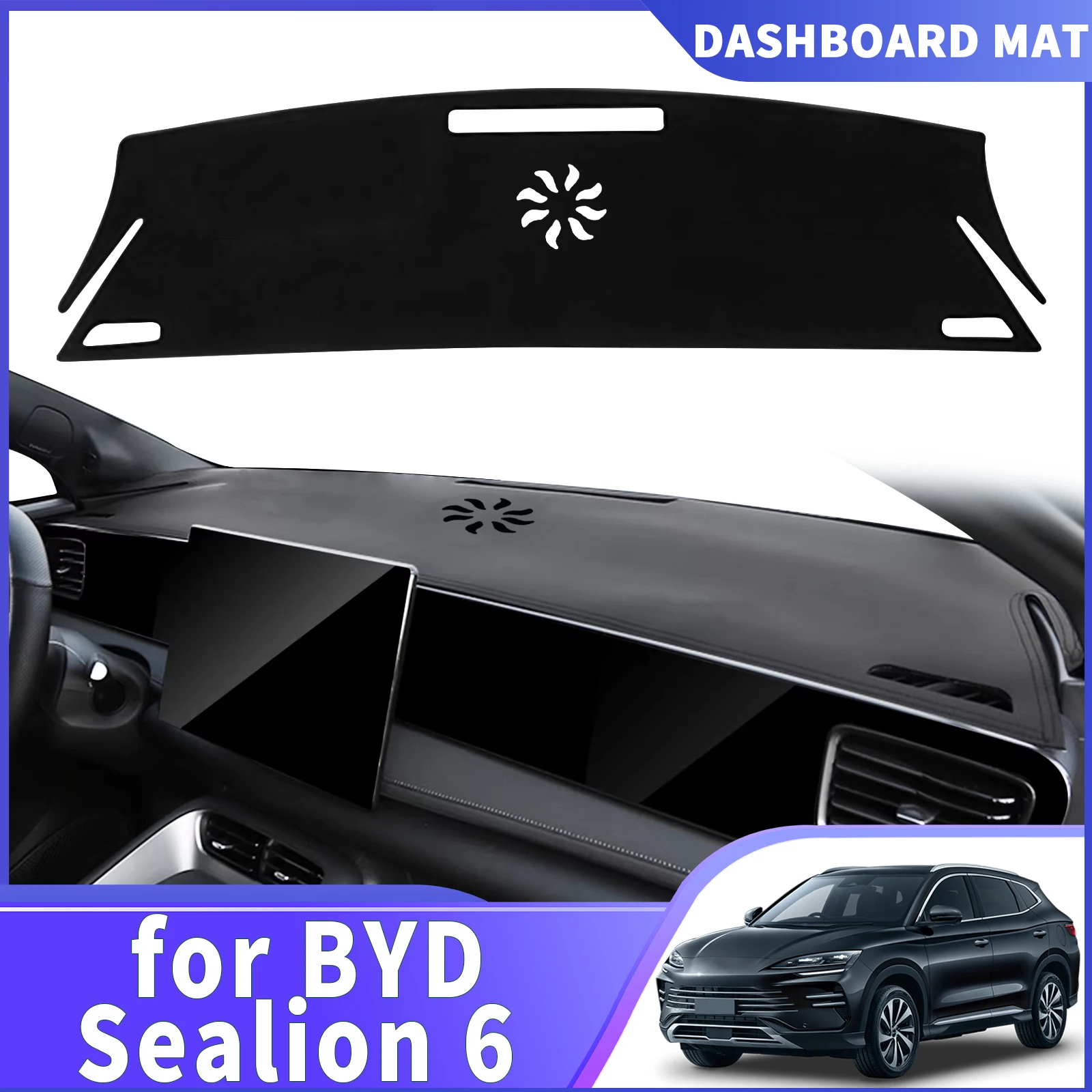 

for BYD Sealion 6 Sealion6 EV 2025-2026 Car Dashmat Accessories Dashboard Cover Pad DashMat Sunshade Protective Carpet Leather