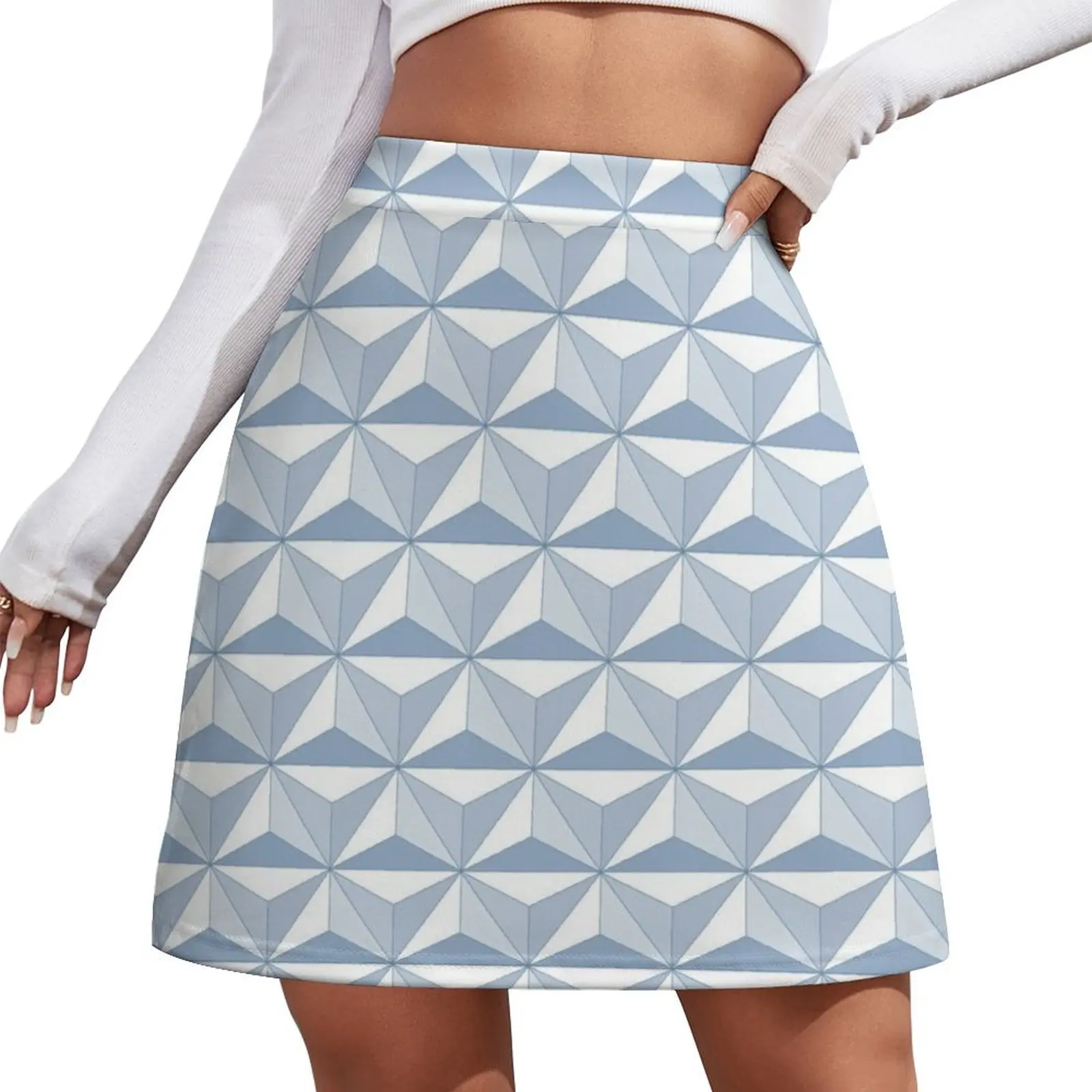 Geodesic Sphere, Light Blue Mini Skirt Skirt pants skirts for womans korean style