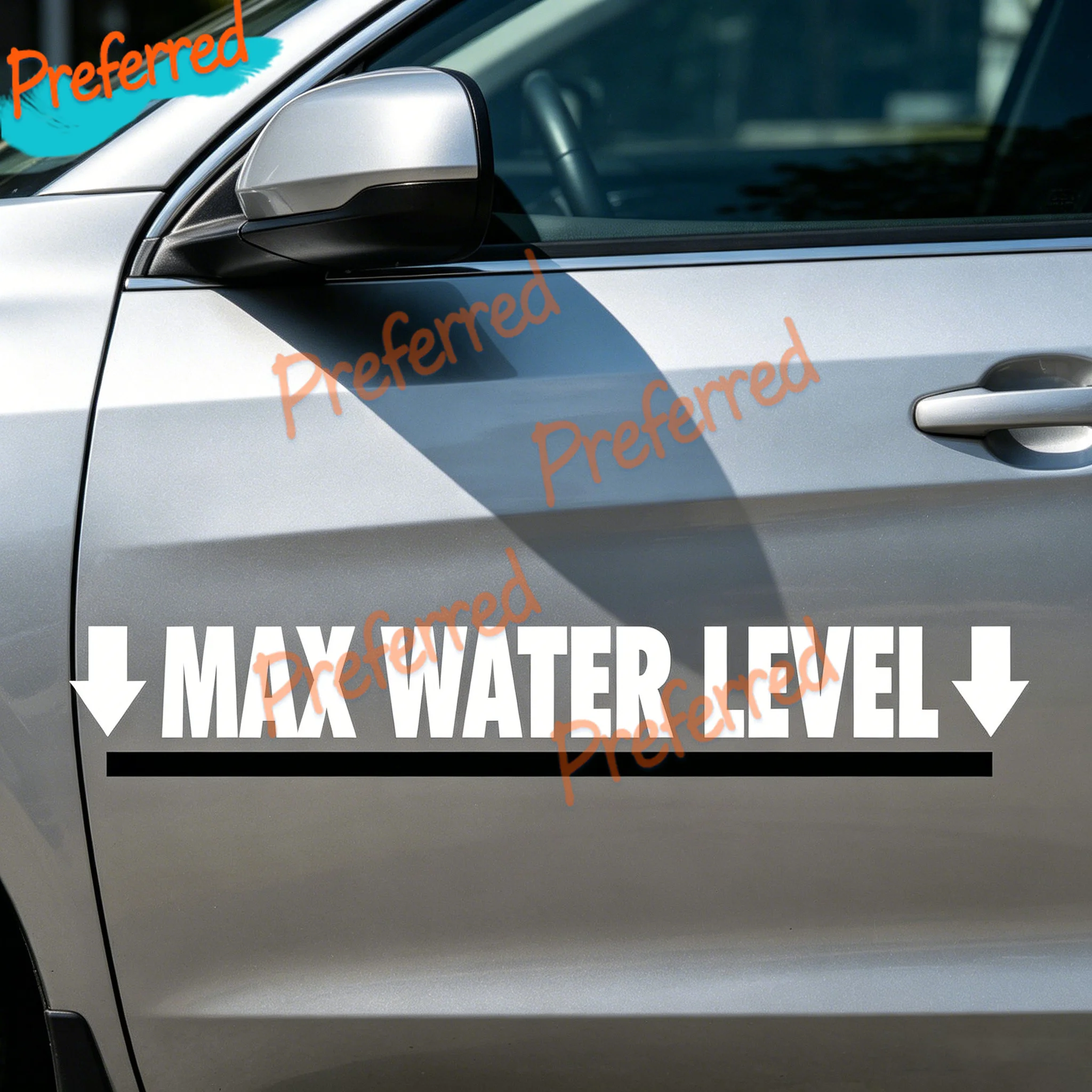 2x JDM Maximum Water Level Bumper Sticker Decal Suitable for Cars Trucks 4x4 - Customizable in Any Sticker Size - No Background