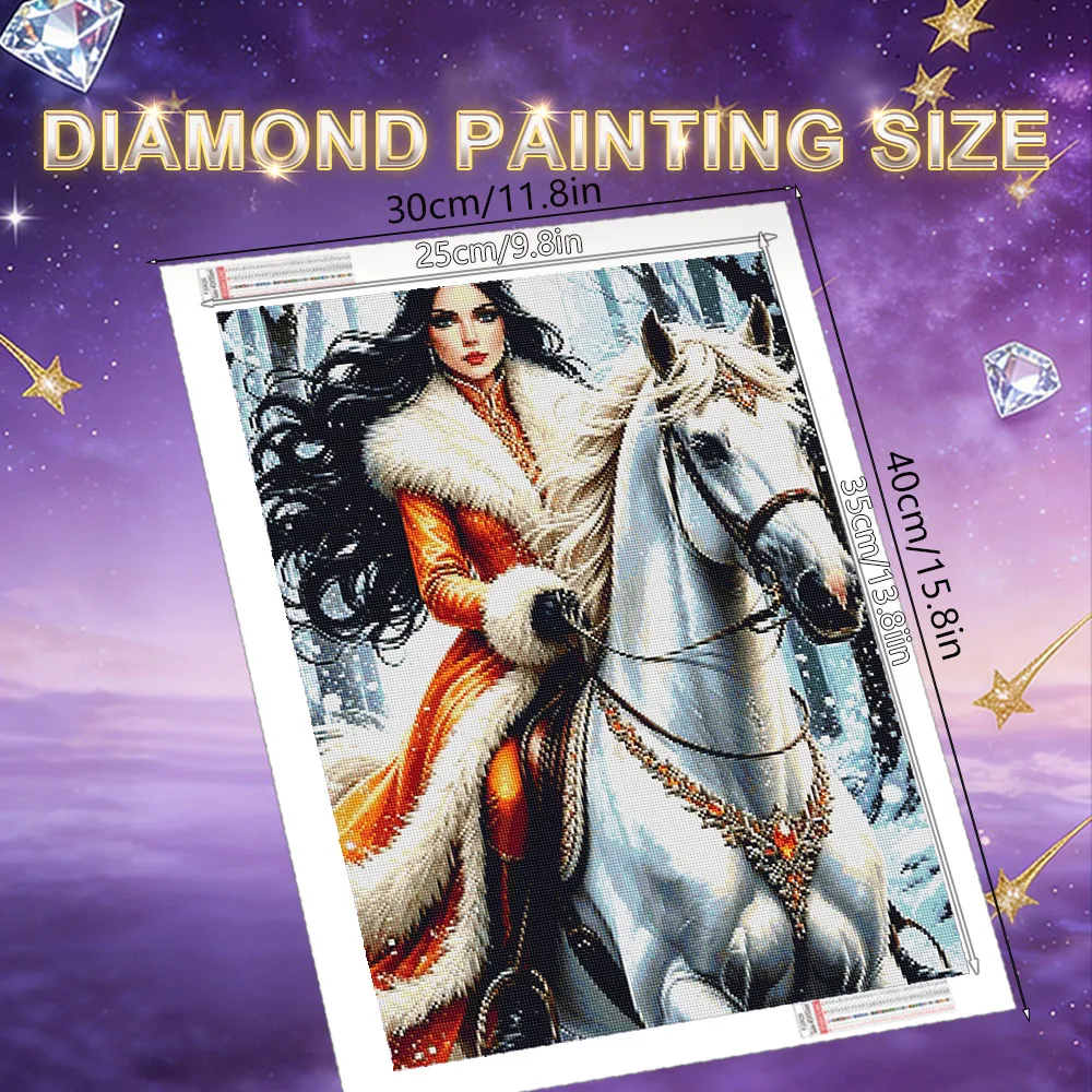 HUACAN Diamond Mosaic 5d Girl Winter Portrait Full Kits Diamond Painting Snow Figure Handicrafts Home Room Art Craft