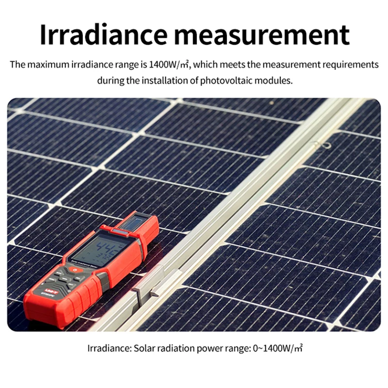 UNI-T UT381PV Irradiance Meter Inclination and Azimuth Measurement Temperature Tester with Bluetooth APP IP65 Data Storage