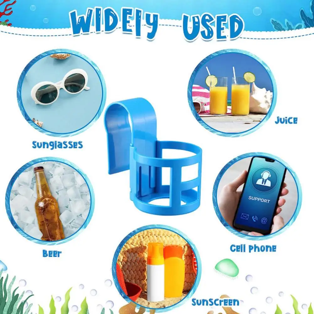 Swimming Pool Plastic Water Cup Hanger Beverage Beer Storage Rack Swimming Pool Side Top Portable Non-slip Container Hanger