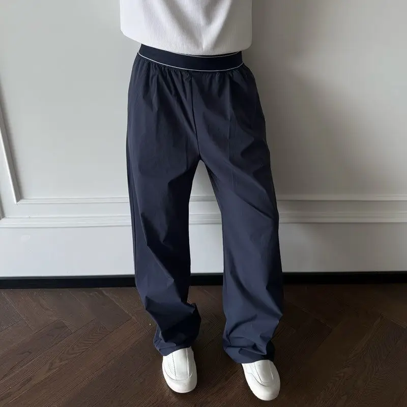 Fashion 2026 New High-waisted Pants Men's Spring Summer Elastic Quick-drying Outdoor Sports Cool Solid Color Casual Pants Men