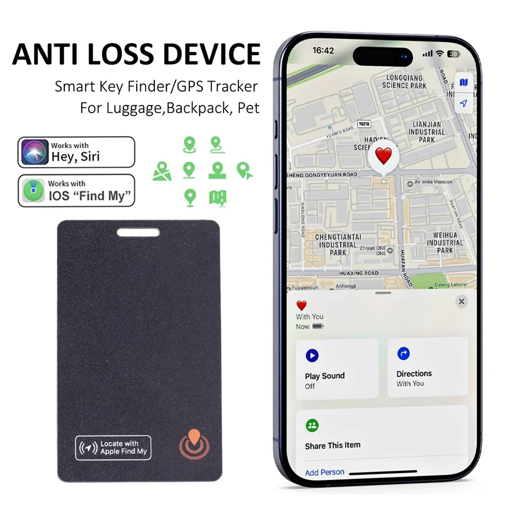 

Slim Wallet Tracker Card Works with Find My (iOS only),Anti-lost device,Anti-lost Card,Item Locator for luggage tags,passports