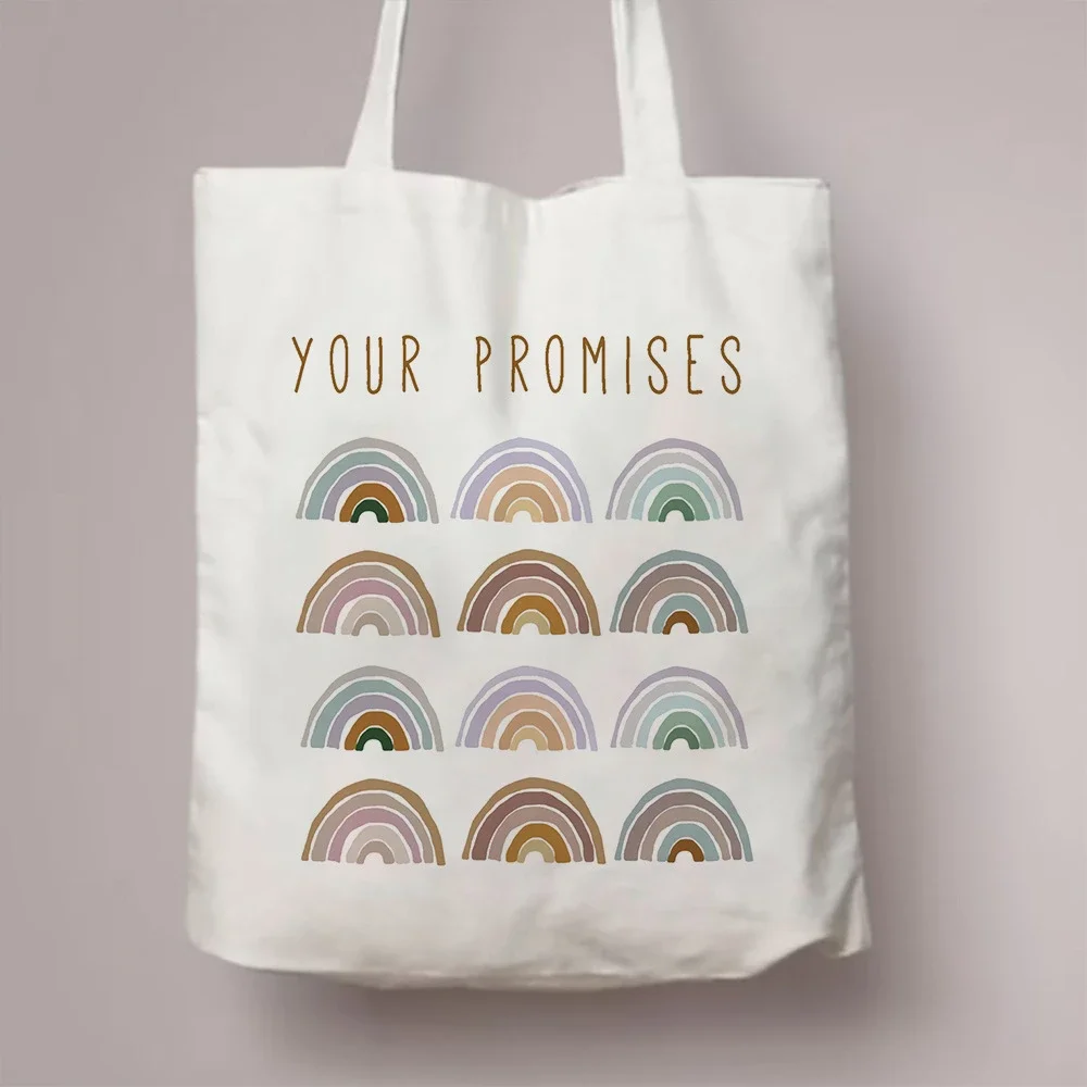 

Женская сумка-тоут с радужным дизайном, 1 шт., прочная, вместительная, для покупок, йоги, школы, колледжа и ежедневных поездок, экологичная