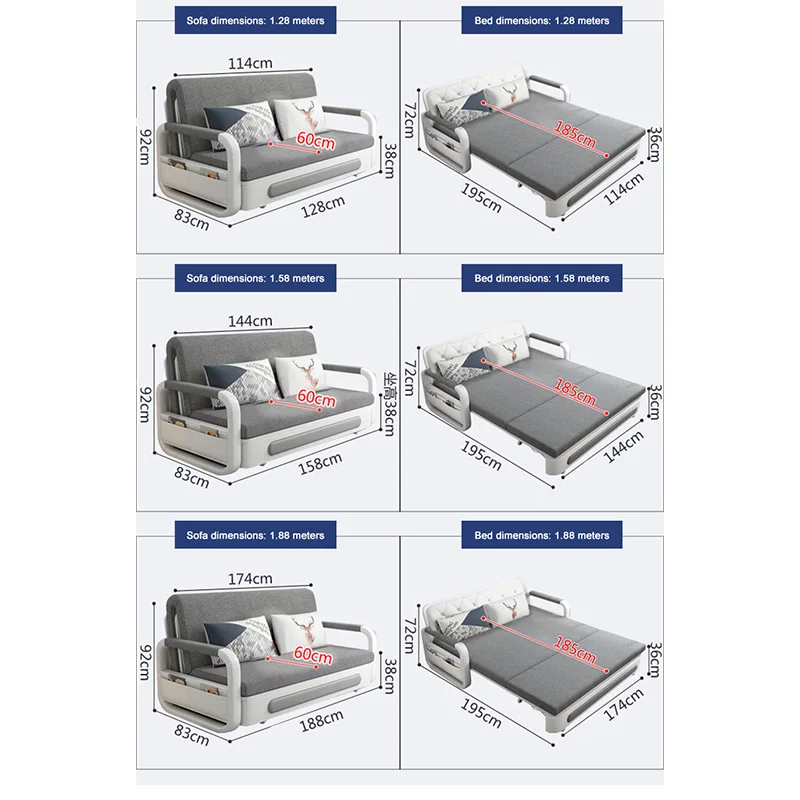 #For Sofa Bed 3 Seater Convertible Mechanism Sofabed Folding Sofa Bed Pull Out Living Room Sofas* view 5