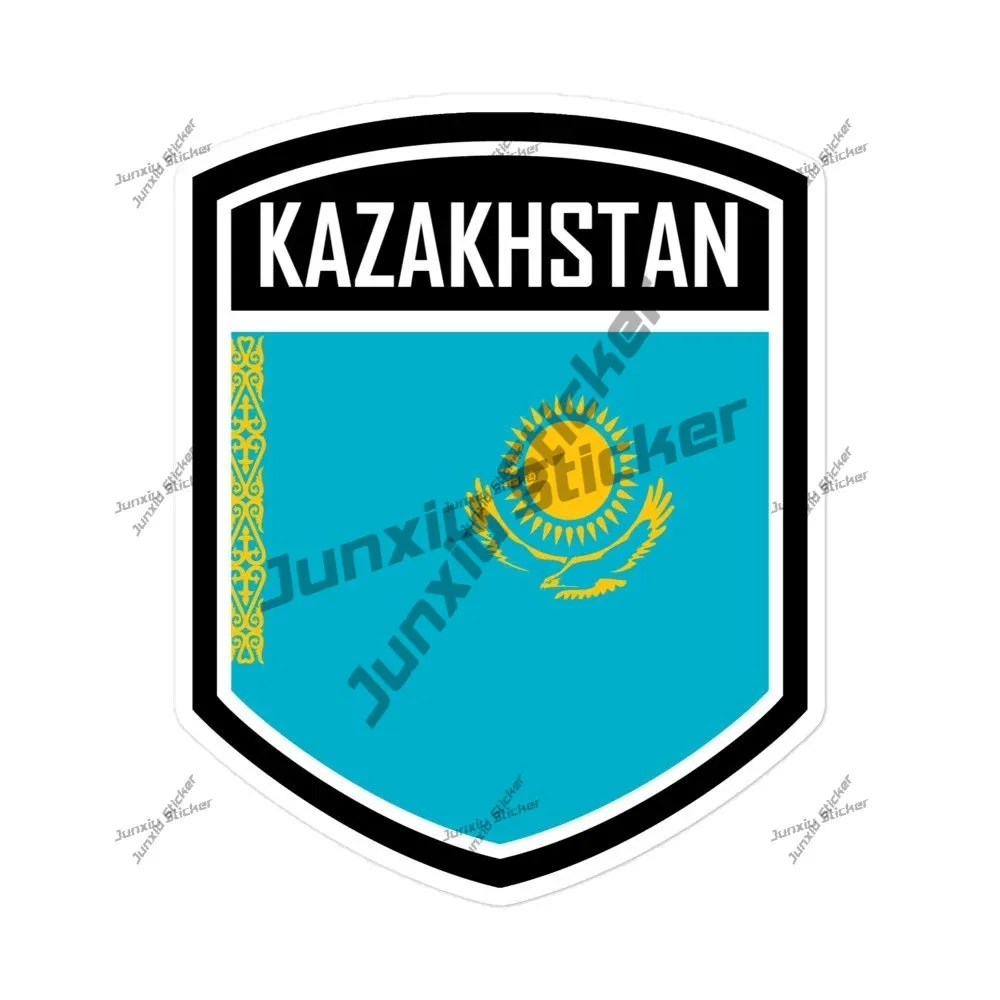 

Kazakhstan Flag Emblem Stickers Rear Windshield Occlusion Scratch Decal Decoration For Bumper Bodywork Decoration Camping Vehicl