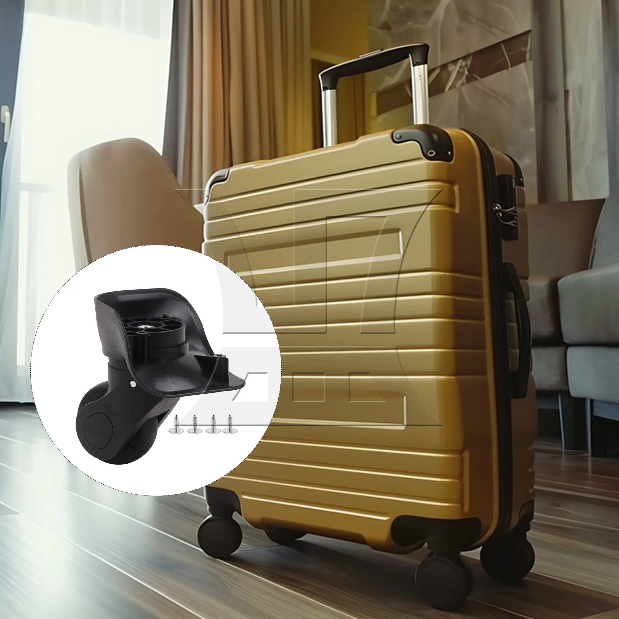 Luggage Replacement Wheels 2Pcs W041-2 Black Suitcase Wheels Universal DIY Travel Luggage Repair Replacement Accessories