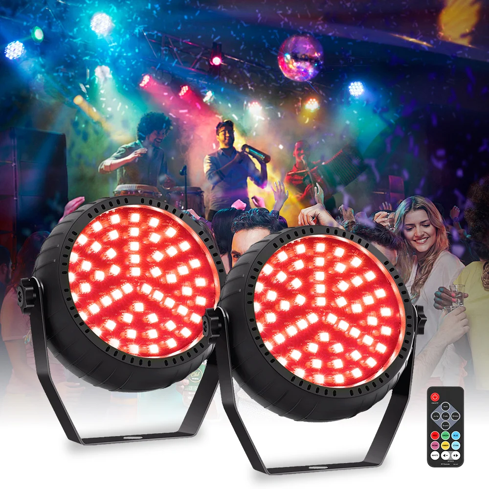 2 Pack  Mini Strobe Lights 54 Super-Bright RGB LEDs Sound Activated with Remote Control DJ Flashing Light for Stage Disco patry