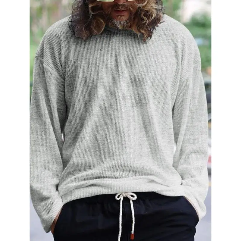 

Men's Warmth Set Loose Fit Long Sve Color Casual Sportswear Comfortable Autumn Season Seven Quarter Sve