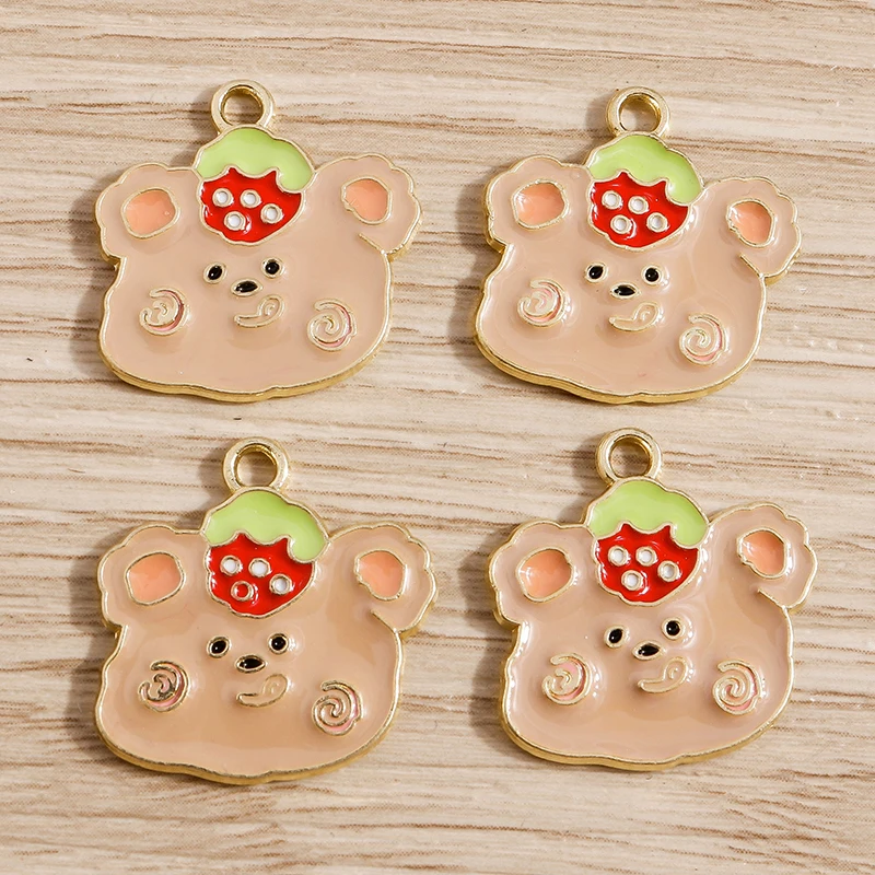 10pcs 20x20mm Cartoon Animal Charms Enamel Bear Charms Pendants for Making DIY Drop Earrings Necklace Bracelets Jewelry Findings image 4
