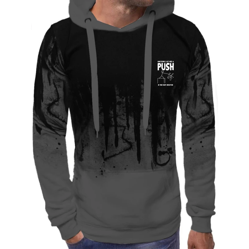 هوديي رجالي باللون الأخضر الزيتوني بنمط مطبوع للتمرين في صالة الألعاب الرياضية واللياقة البدنية والتدريب غير الرسمي #3