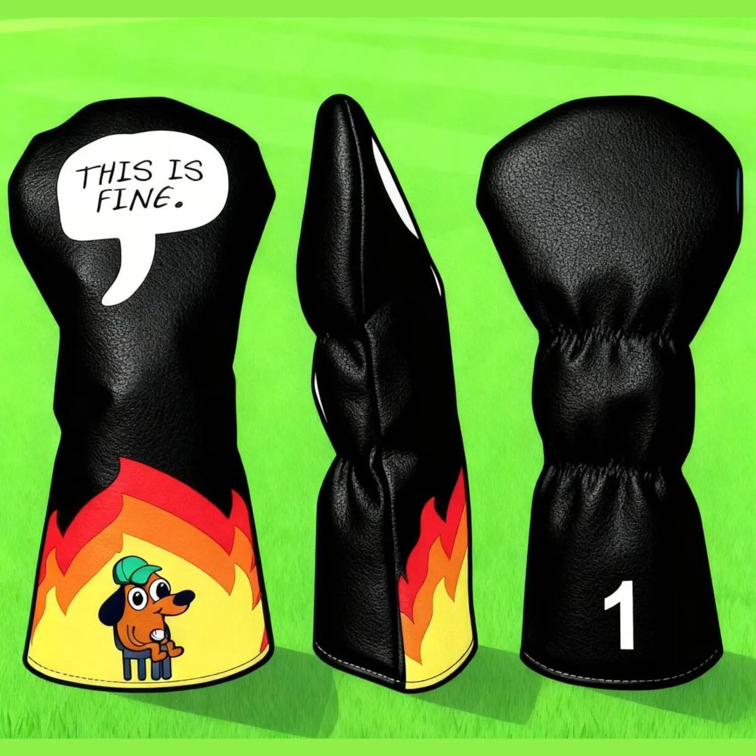 

Это FINE Чехлы для забавных клюшек для гольфа Dog, персонализированные чехлы для клюшек для гольфа, аксессуары для гольфа для мужчин и женщин подходят для любого размера.