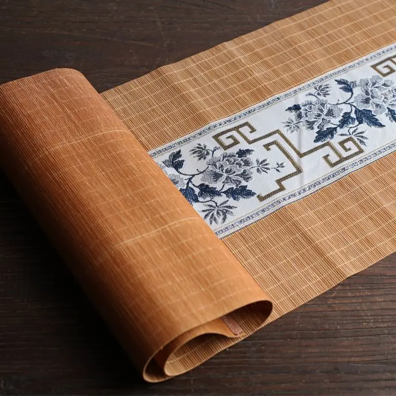 Bamboo Table Runner Heat Insulation Tablecloth Vintage Chinese Style Decorative Camino De Mesa Household Antifouling Dust Cover