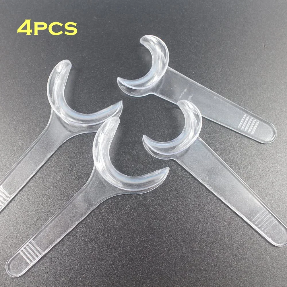 4Pcs Dental T-Shape Intraoral Cheek Lip Retractor Double headed Transparent Orthodontic Opener Teeth Mouth Expanders Dentist