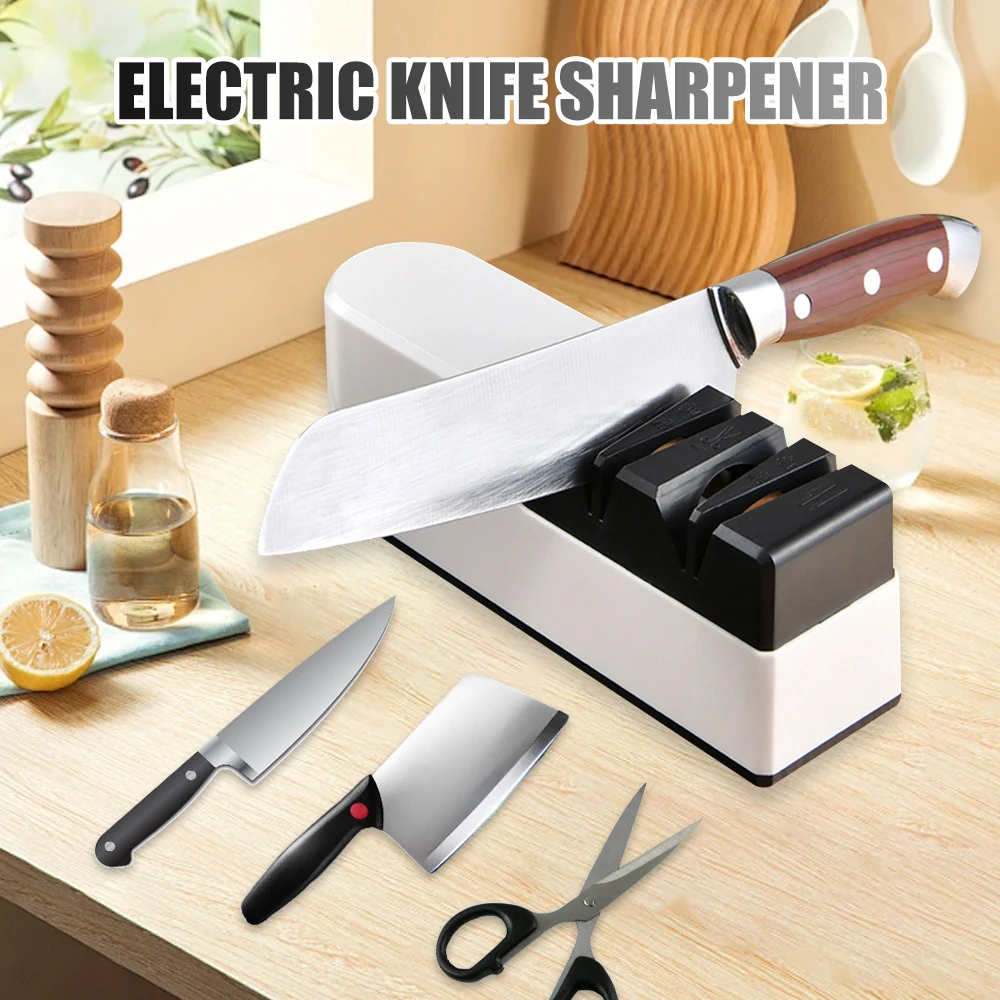 D2 Electric Sharpener Portable Kitchen Knife Sharpener Low Noise Electric Knife Sharpener For Kitchen Knives Tool Knife Scissor