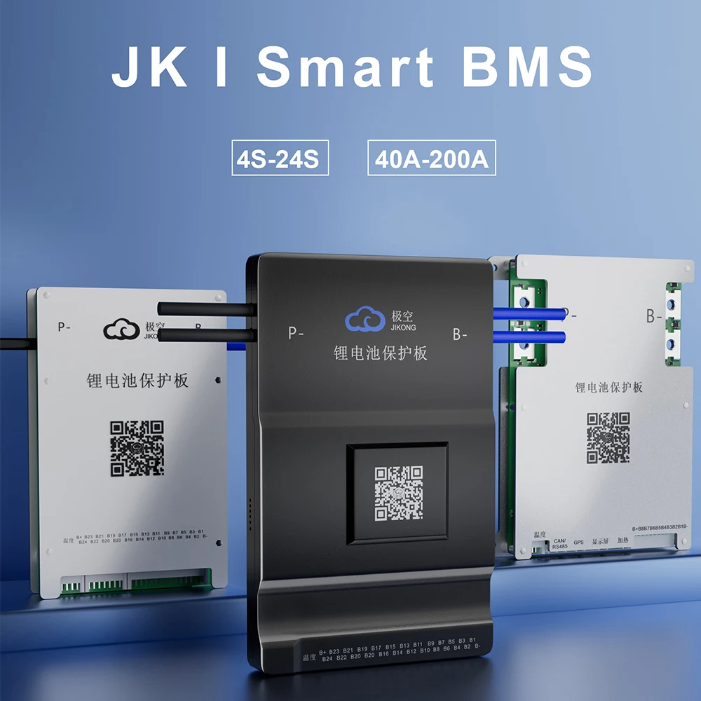 

JKBMS Smart JIKONG BMS with 1A Active Balance BT APP RS485 CAN 2S-24S 40A-200A LiFePo4 Li-ion LTO Battery Pack