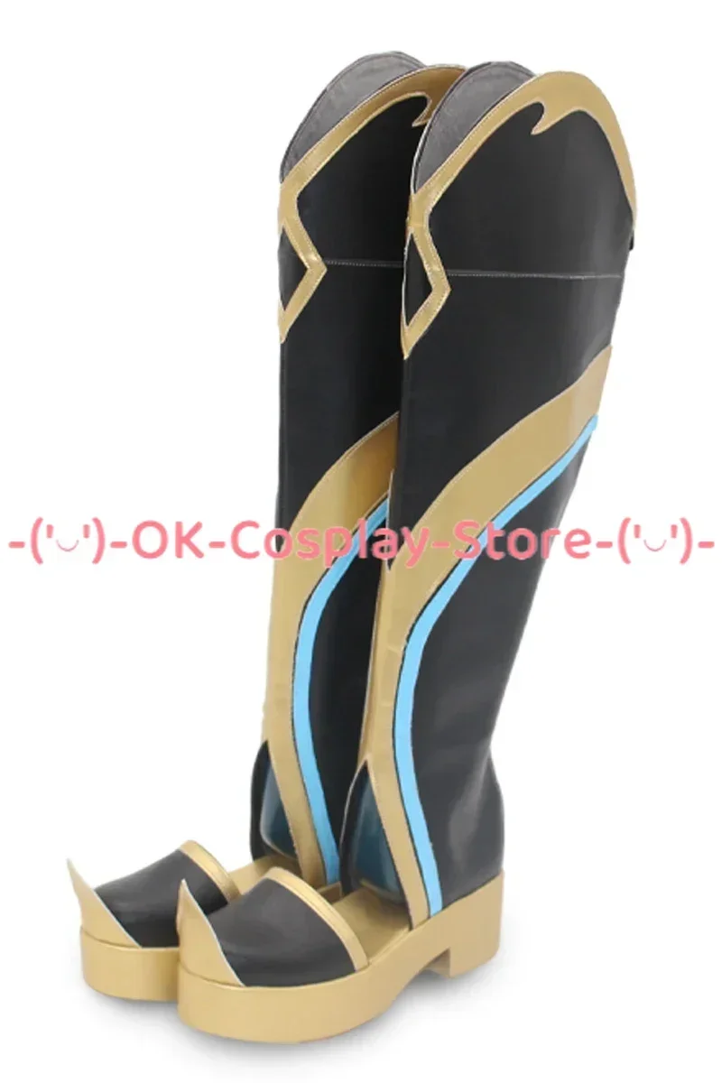 [Customized] Kaeya Cosplay Shoes Game Genshin Impact Anime Roleplay Prop Halloween Carnival Holiday Party PU Leather Boots
