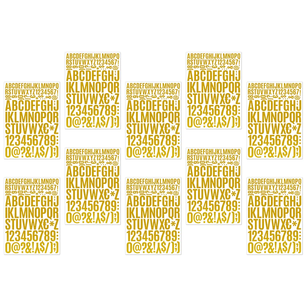 

12 Sheets Alphabet Stickers Letter Number Decals Removable Vinyl Letters For Mailbox Door Car Office Home Diy Scrapbook Crafts